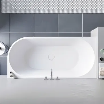 Vasca da Bagno 160x75 da Appoggio ad angolo e Piletta Clic Clac Sinistra RIO