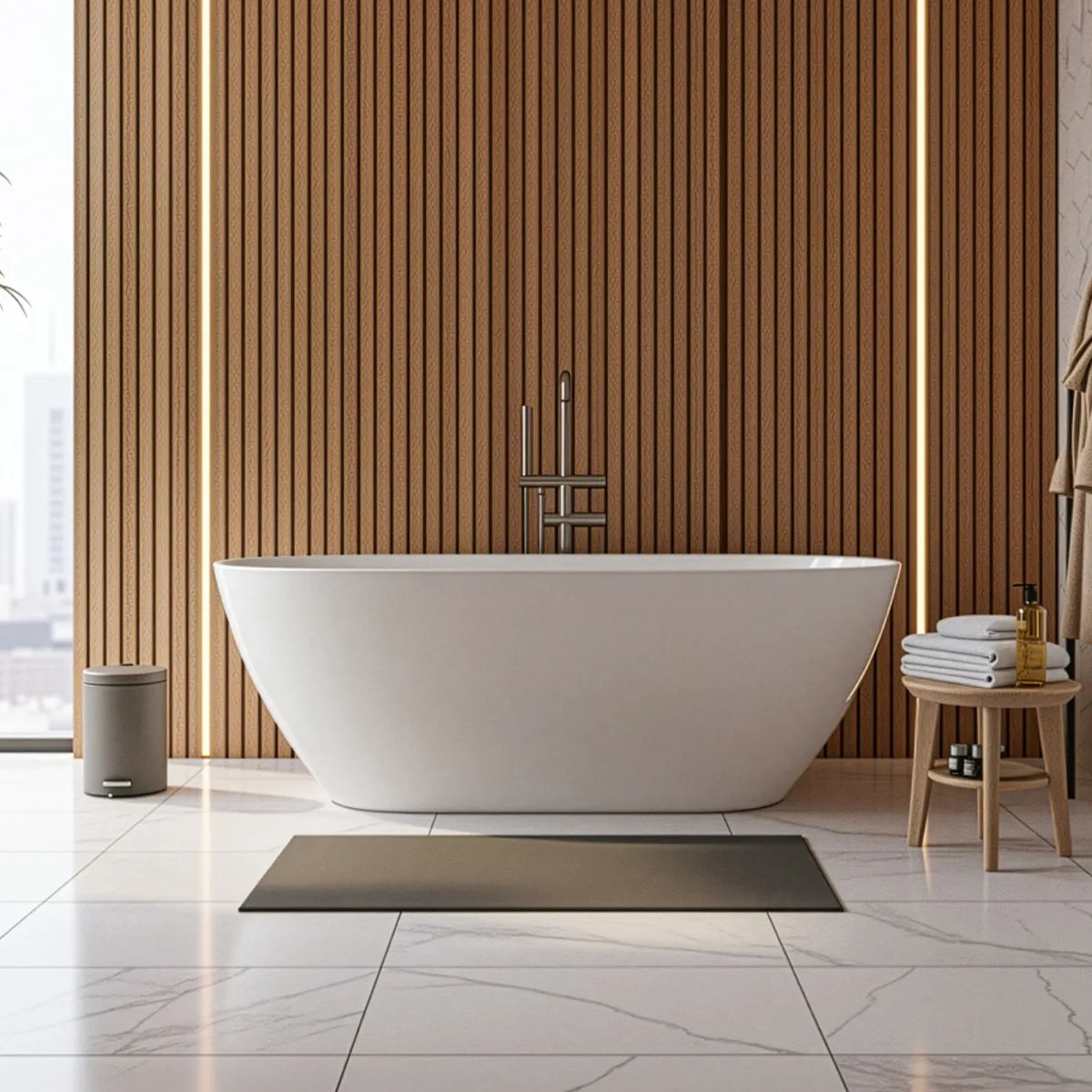 Freistehende Badewanne Glänzend weiß 170x75 MOON