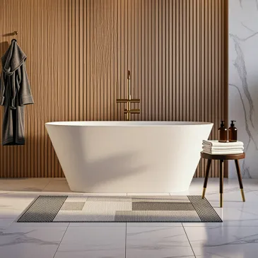 Freistehende Badewanne in glänzendem Weiß 160x75 RIVER