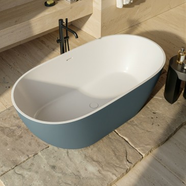 Baignoire îlot Gris Bleu 160x73 GRAY MOON