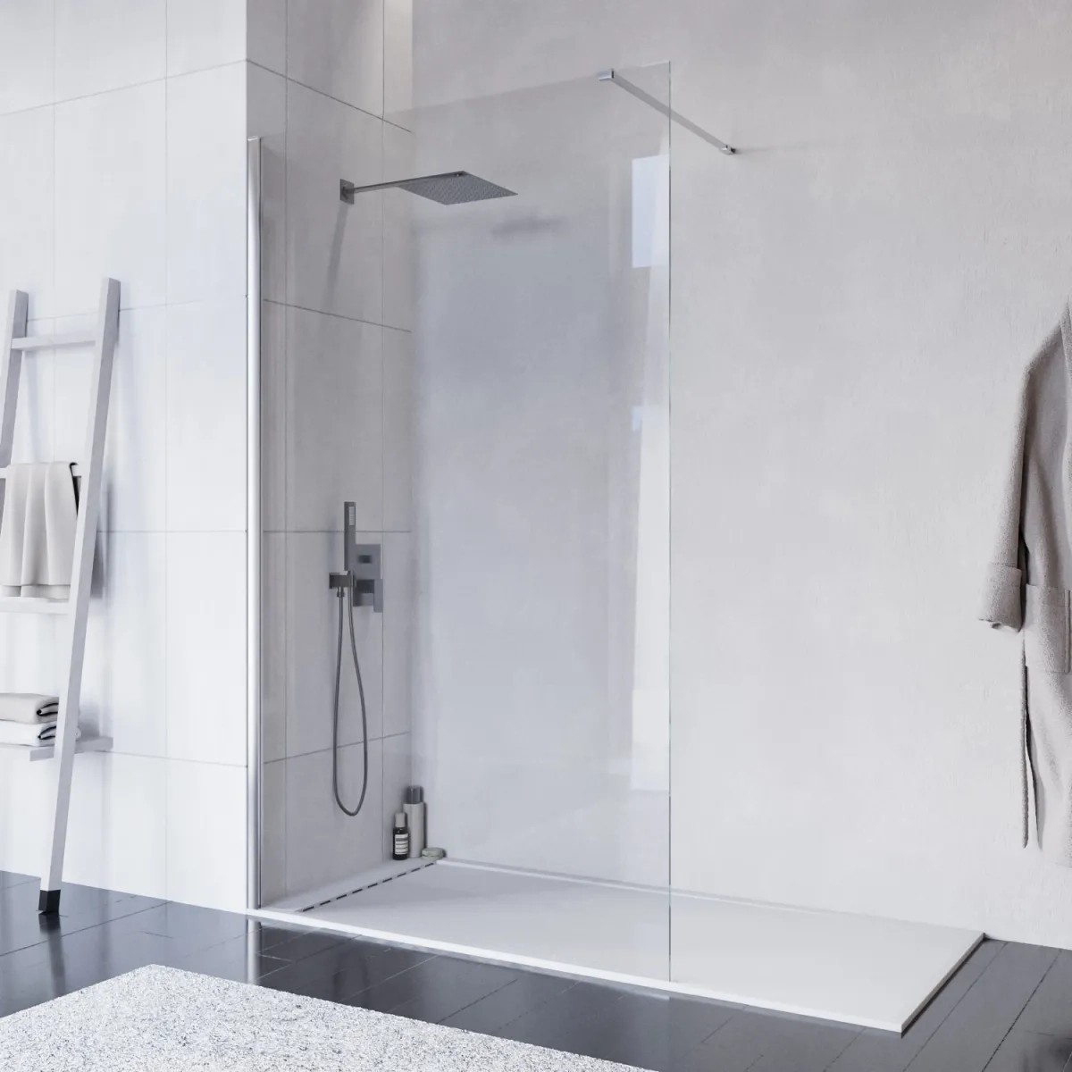 TAKO 120 cm x 200 cm begehbare Dusche mit 8 mm starkem...