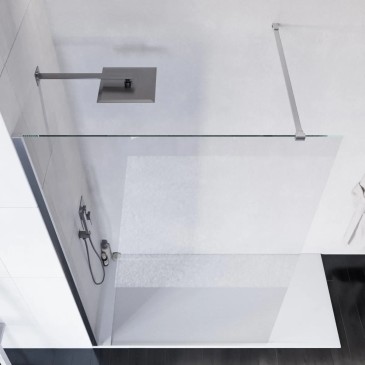 Douche à l'italienne TAKO 120 cm x 200 cm avec paroi en verre anticalcaire de 8 mm