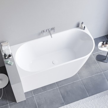 Vasca da Bagno 160x75 da Appoggio ad angolo e Piletta Clic Clac Sinistra RIVER