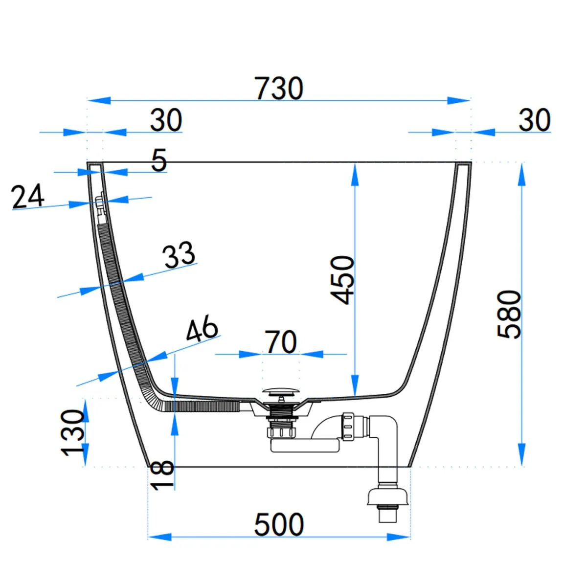 Vasca freestanding bianca da 160cm la più bella