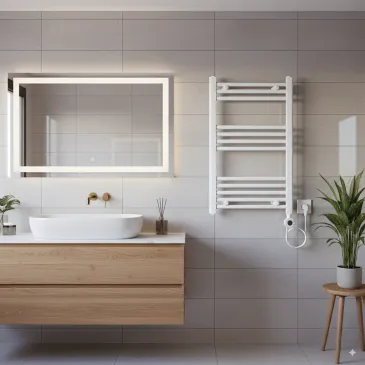 Radiateur électrique 770 x 500 mm, puissance 400 W, thermostat électronique