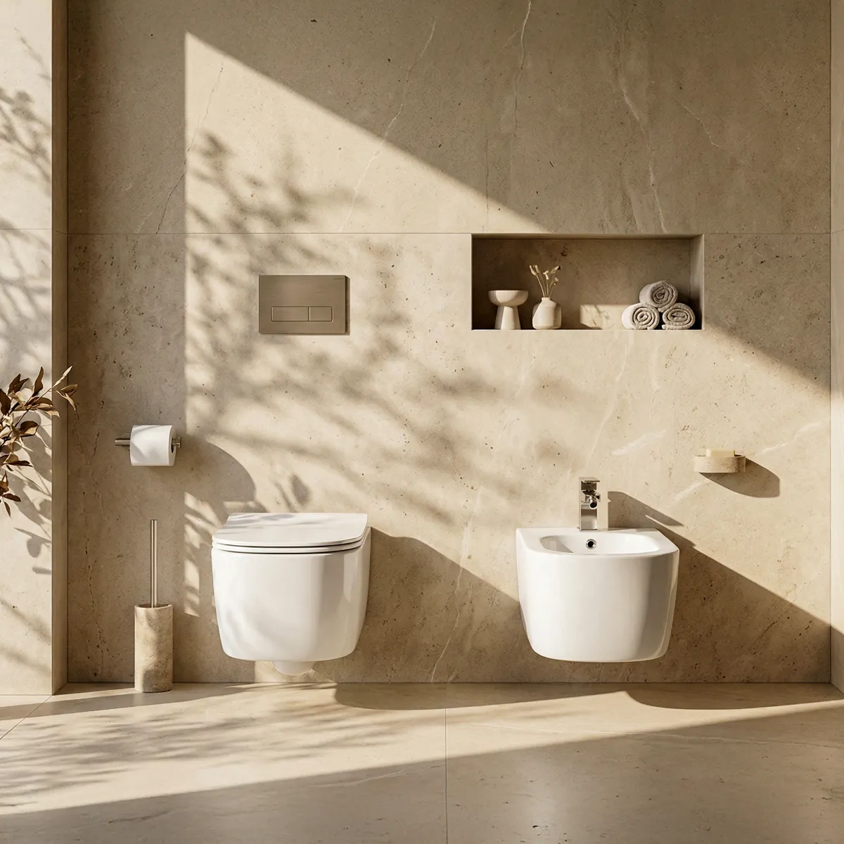 Sanitari sospesi wc e bidet con sedile soft close BUBBLE