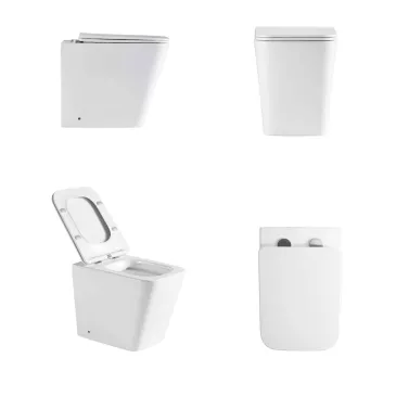 Henry Glossy White Square Sanitärkeramik Toilette und Bidet