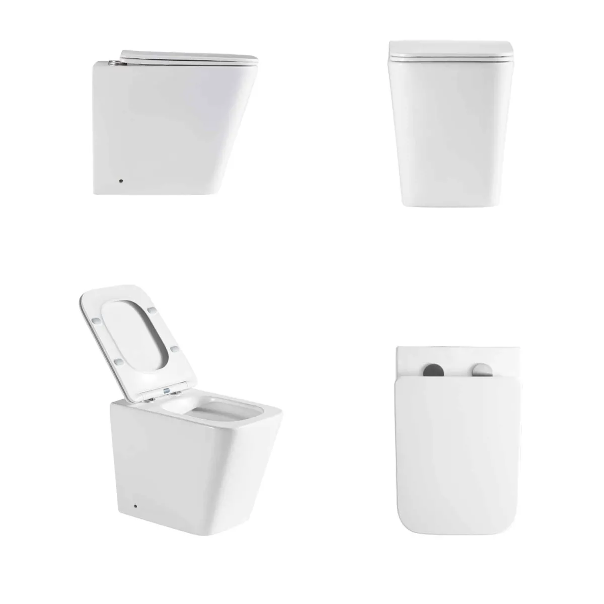 Greta Hochglanzweiße quadratische Sanitärkeramik Toilette...