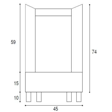 Lavabo en orme foncé 45 x 50 cm avec cuve en céramique | Nika