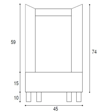 Lavatoio 45x50 cm Olmo Scuro con vasca in ceramica |Nika