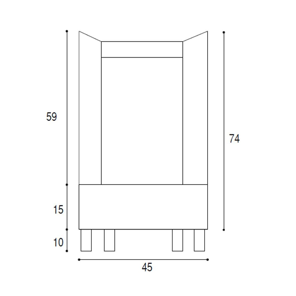 Lavatoio 45x50 cm Olmo Scuro con vasca in ceramica |Nika