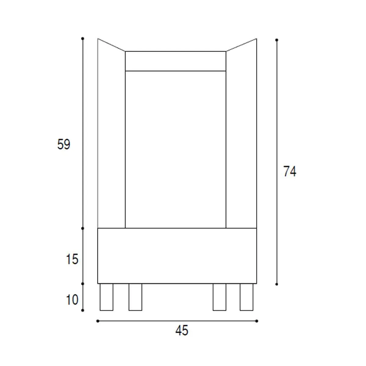Lavatoio 45x50 cm Olmo Scuro con vasca in ceramica |Nika