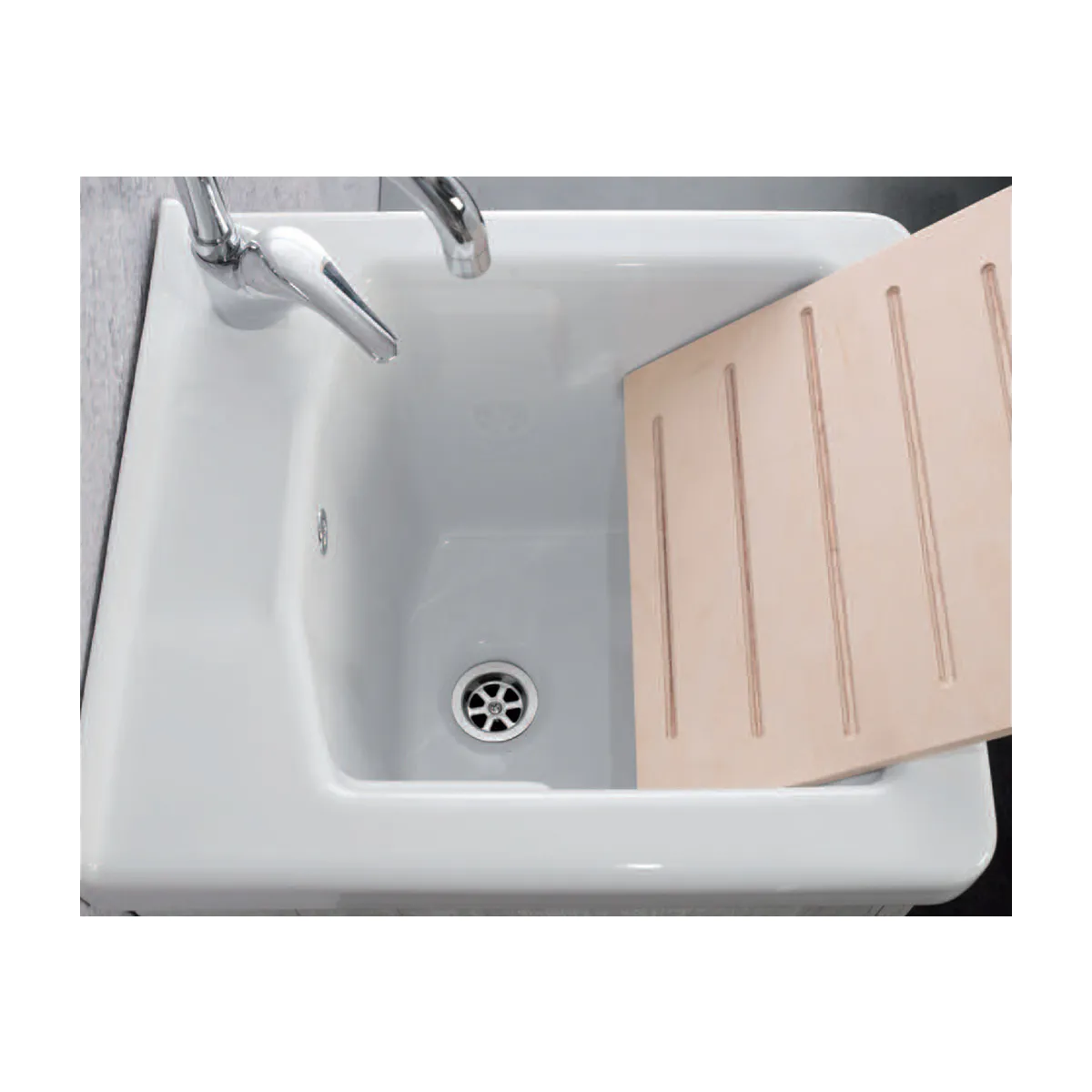 Lavabo en orme foncé 45 x 50 cm avec cuve en céramique |...