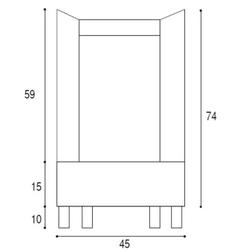 Lavatoio 45x50 cm tortora con vasca in ceramica |Nika