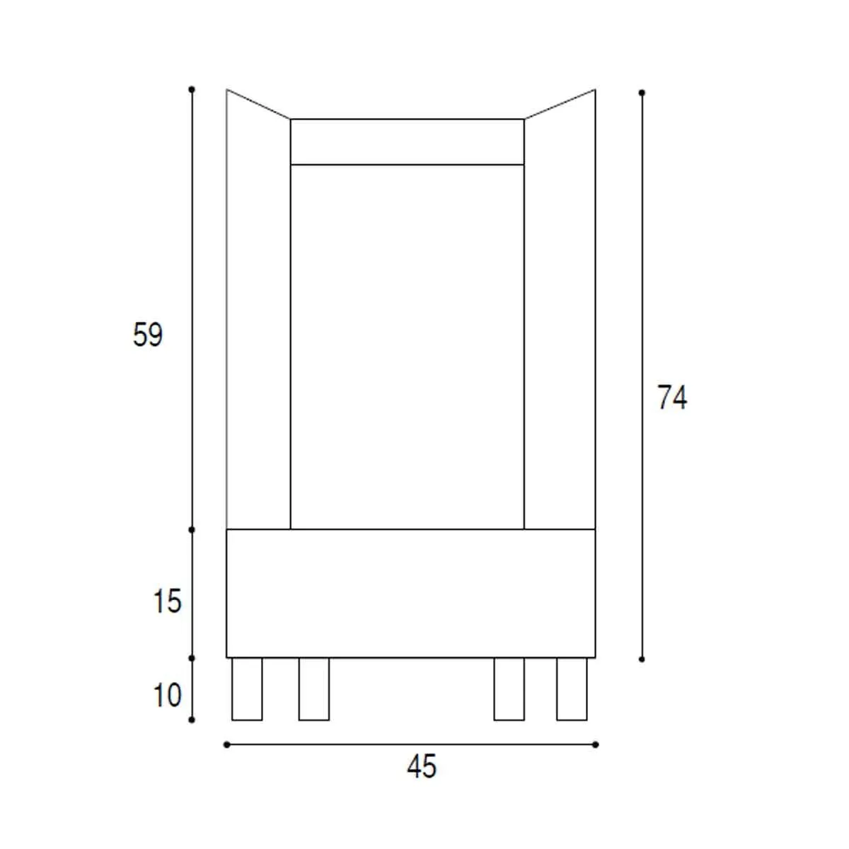 Lavatoio 45x50 cm tortora con vasca in ceramica |Nika