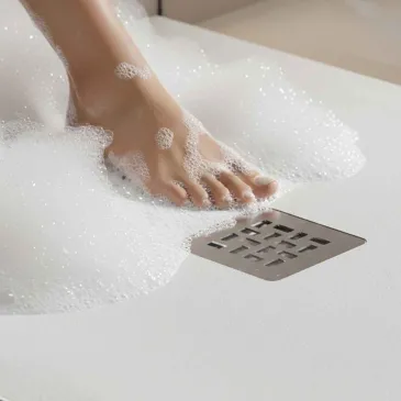 Receveur de douche 80x120 en résine minérale Blanc - TITANIO