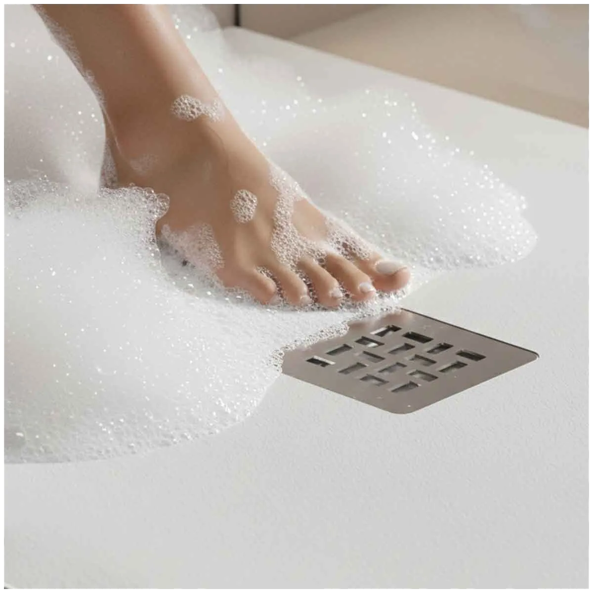 Receveur de douche 80x120 en résine minérale Blanc - TITANIO