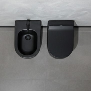 NUVOLA Wand-WC in Mattschwarz mit Soft-Close-Sitz