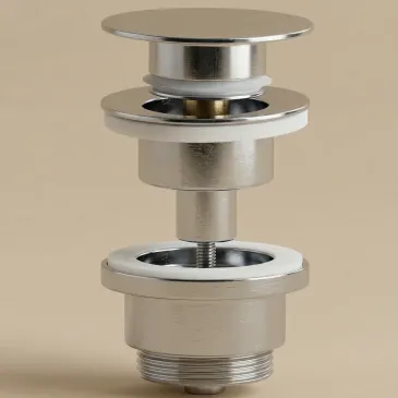 Bouchon de vidange chromé avec capuchon plat universel