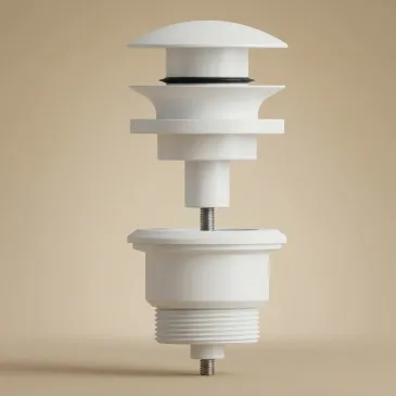 Bouchon de vidange universel blanc clic-clac