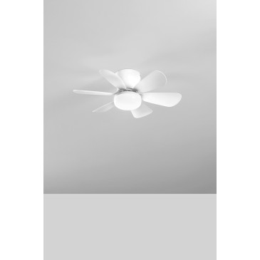 PLAFONIERA LED VENTILATORE WIND BIANCO 10W 1100LM CCT DIMM CON TELECOMANDO IR 16X53CM
