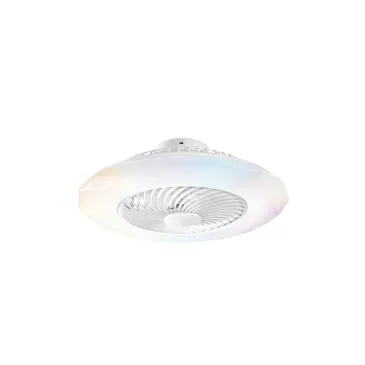 PLAFONIERA LED VENTILATORE SKYRON BIANCO 40W 4800LM CCT DIMM CON RGB DIGITALE CON TELECOMANDO RF INCLUSO 22,5X59,5CM