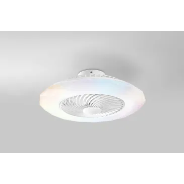 PLAFONIERA LED VENTILATORE SKYRON BIANCO 40W 4800LM CCT DIMM CON RGB DIGITALE CON TELECOMANDO RF INCLUSO 22,5X59,5CM