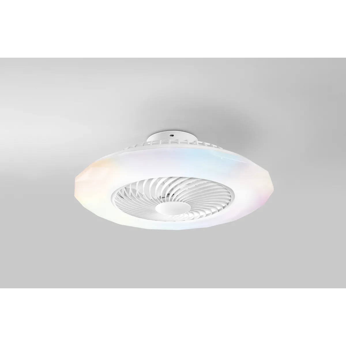 PLAFONIERA LED VENTILATORE SKYRON BIANCO 40W 4800LM CCT DIMM CON RGB DIGITALE CON TELECOMANDO RF INCLUSO 22,5X59,5CM