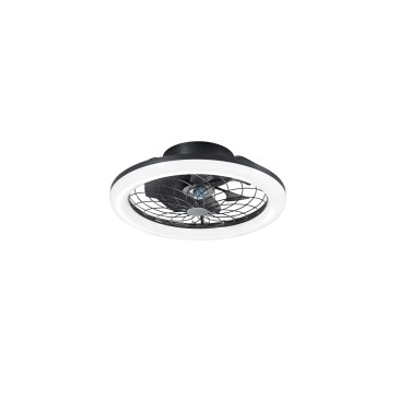 PLAFONIERA LED VENTILATORE ETESIA NERO 40W 5500LM CCT CON TELECOMANDO RF 49X17CM