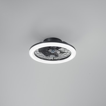 PLAFONIERA LED VENTILATORE ETESIA NERO 40W 5500LM CCT CON TELECOMANDO RF 49X17CM