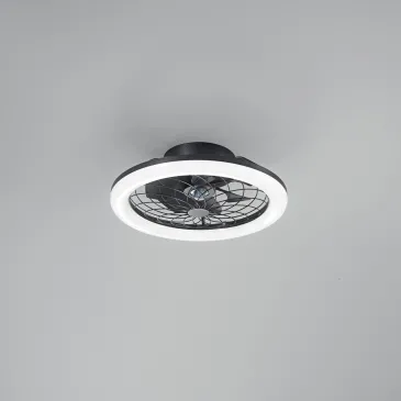PLAFONIERA LED VENTILATORE ETESIA NERO 40W 5500LM CCT CON TELECOMANDO RF 49X17CM
