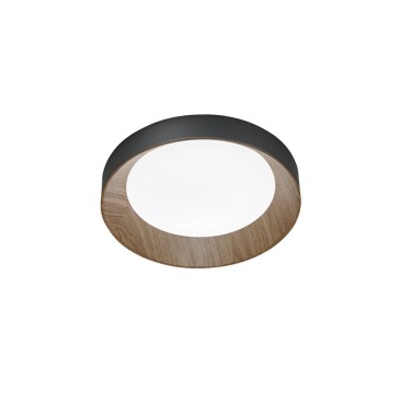 PLAFONIERA LED ARKA NERA/LEGNO 23W 3300LM CCT 3000-4000-6500K 40X40X8,5CM