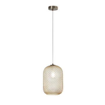 SOSPENSIONE ASHFORD OVALE AMBRA 1XE27 20X150CM