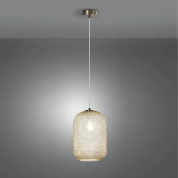 SOSPENSIONE ASHFORD OVALE AMBRA 1XE27 20X150CM