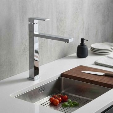 Mitigeur de cuisine carré fin chromé
