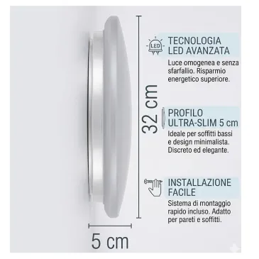 Plafonnier LED en acrylique pour intérieur