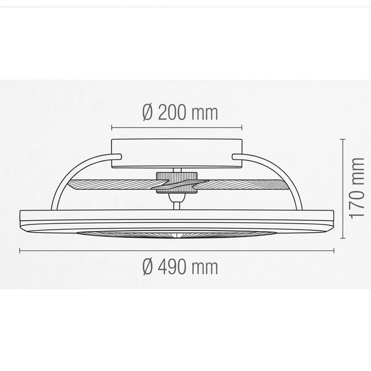 PLAFONIERA LED VENTILATORE ETESIA BIANCO 40W 5500LM CCT CON TELECOMANDO RF 49X17CM