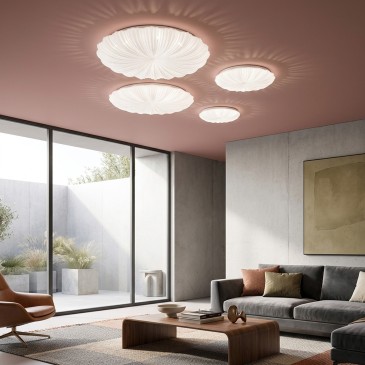 Plafoniera LED Spring 24W Bianca - Effetto Stelle - CCT Luce Selezionabile (3000K/4000K/6500K) - 3240lm - 39,5x39,5 cm