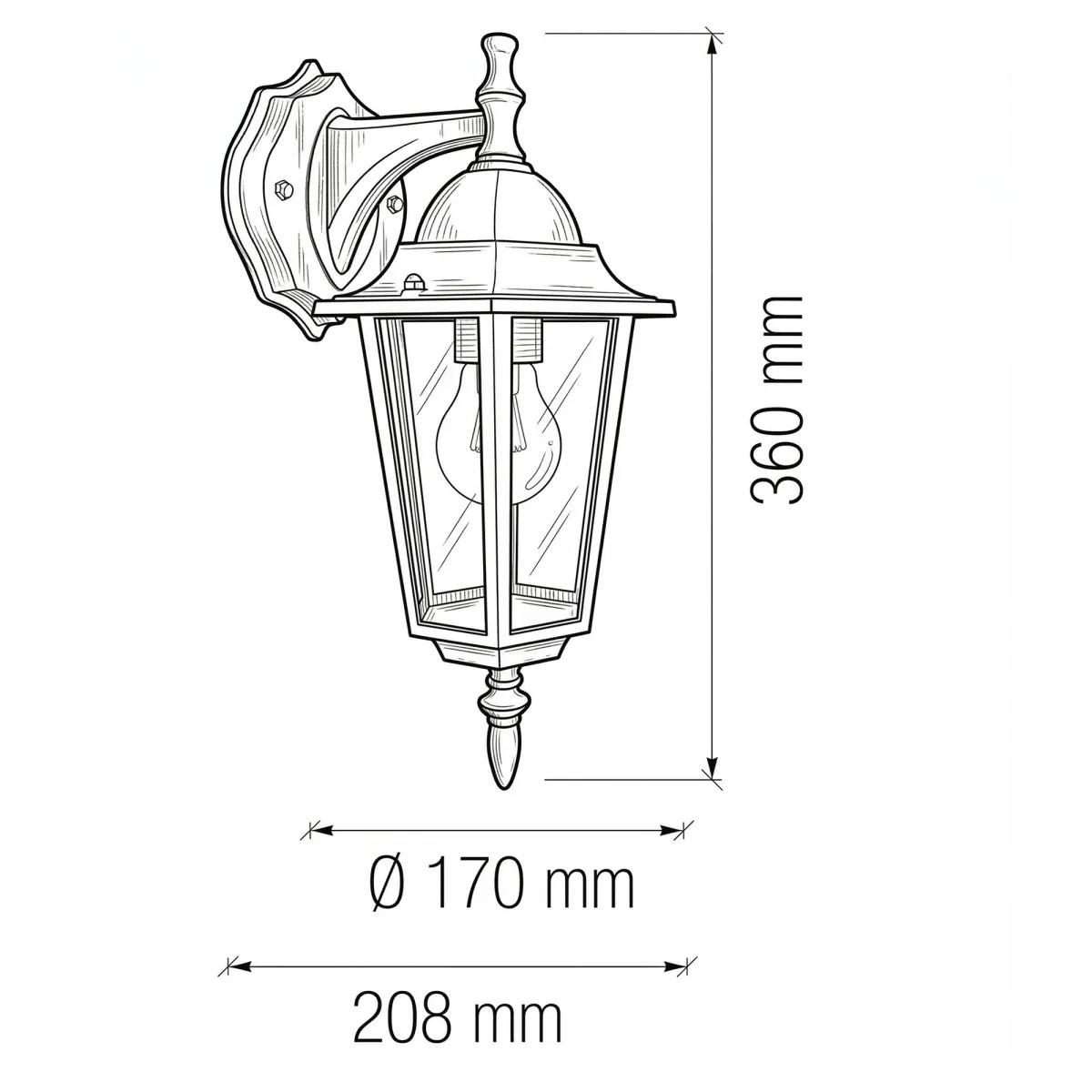 Lanterne applique d'extérieur noire