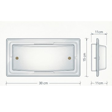 Weiße und transparente gebogene rechteckige Wandleuchte 60 Watt E27