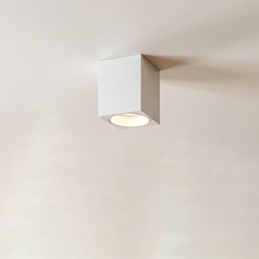 Plafonnier intérieur moderne blanc carré 1XGU10