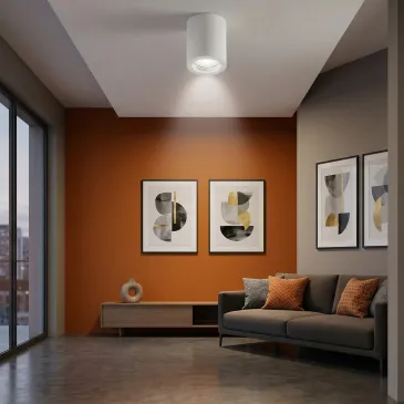 Plafoniera Space in gesso bianco design moderno