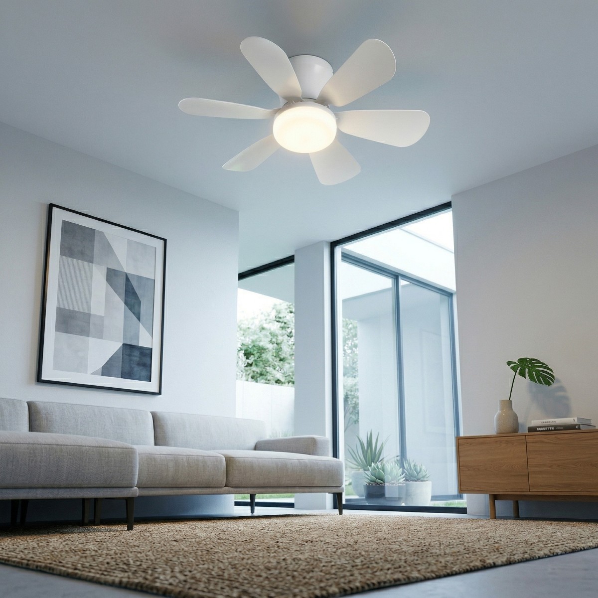 LED-Deckenleuchte mit Ventilator, weiß, 10 W, 1100 lm...