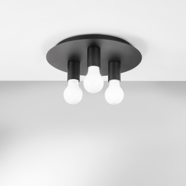 PLAFONIERA STRIKE NERA 3XE27 30X30X86CM