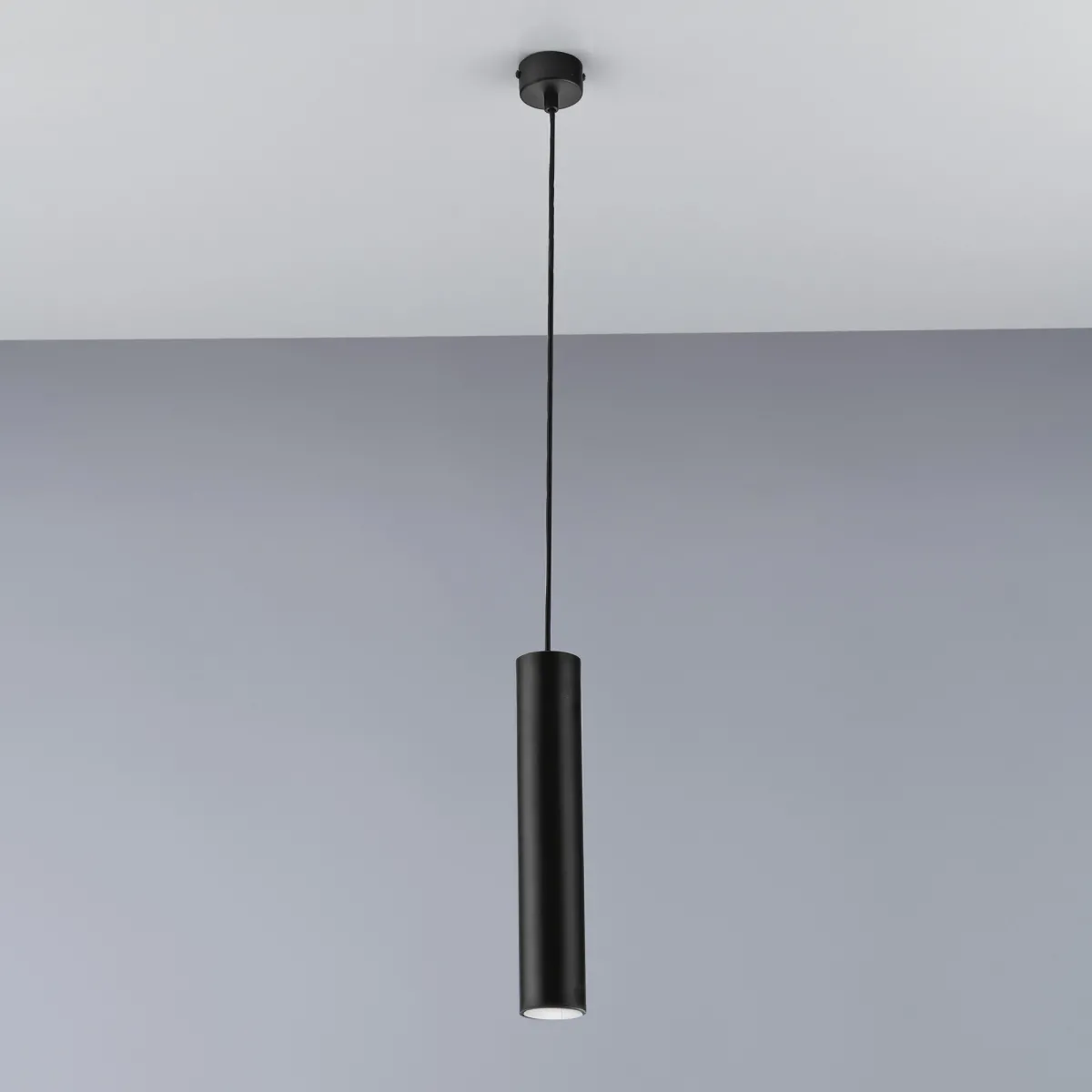 SOSPENSIONE FLUKE TONDA NERA 1XGU10 5,5X5,5X30CM