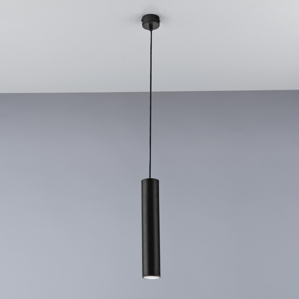 SOSPENSIONE FLUKE TONDA NERA 1XGU10 5,5X5,5X30CM