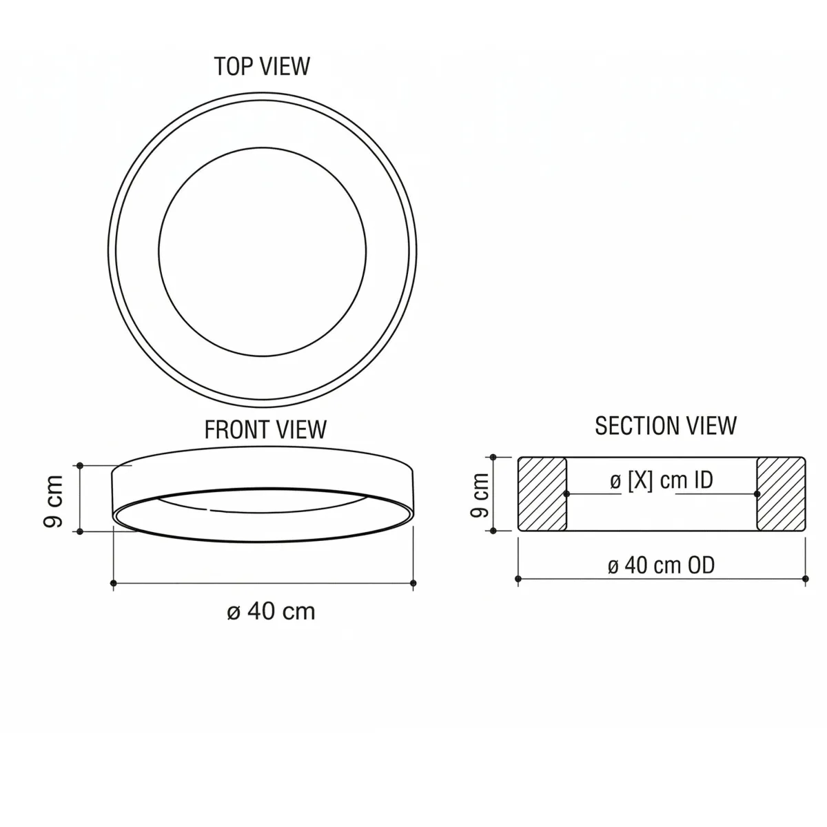 PLAFONIERA LED ARKA BIANCA/LEGNO 23W 3300LM CCT 3000-4000-6500K 40X40X8,5CM