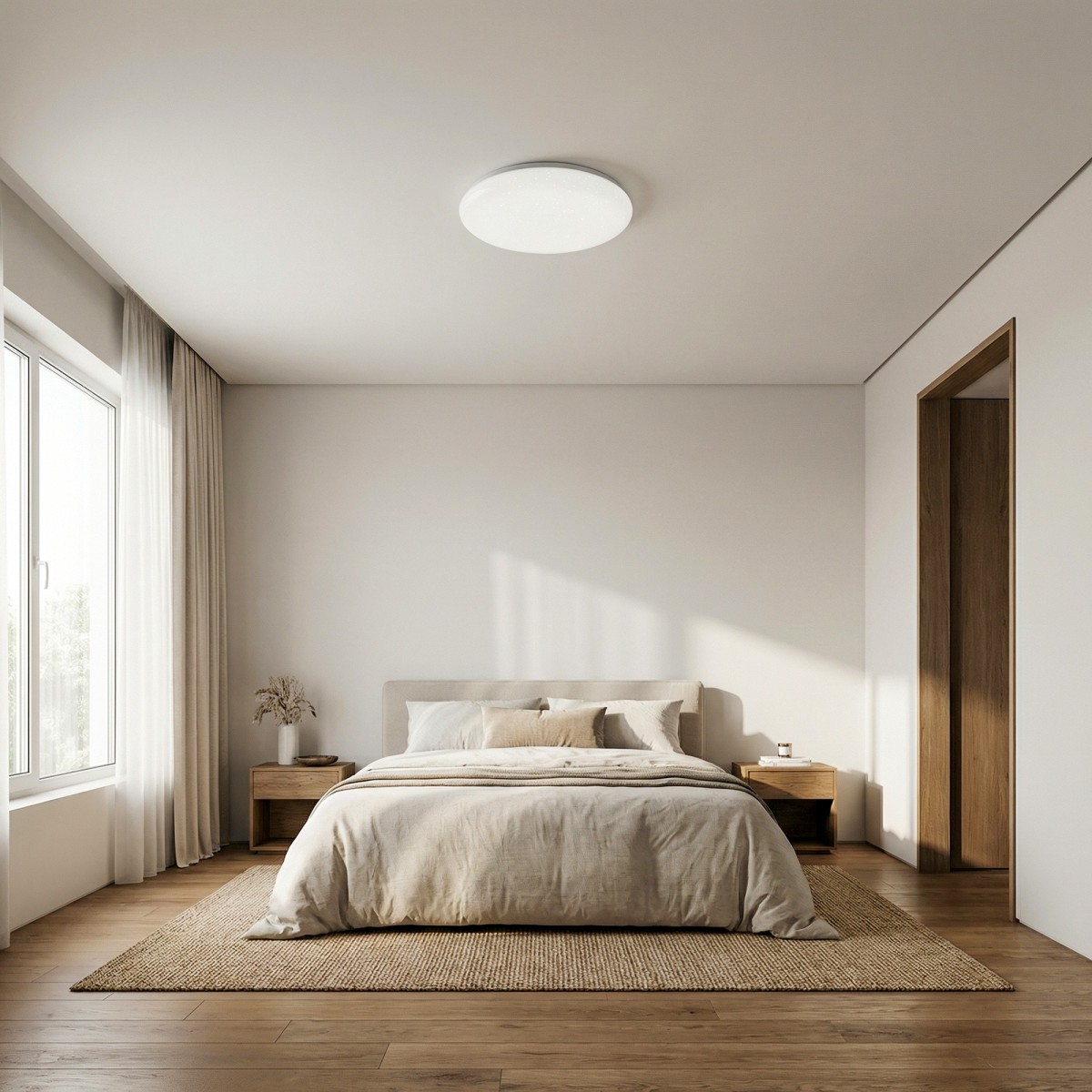 Plafoniera LED a soffitto tonda bianca