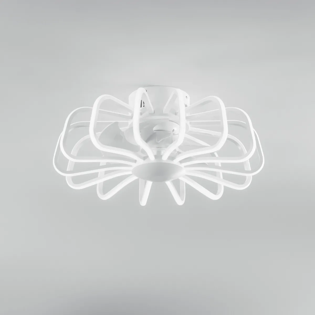 PLAFONIERA LED VENTILATORE GRECALE BIANCO 80W 8470LM CCT DIMM. Wi-Fi 50X20,7CM