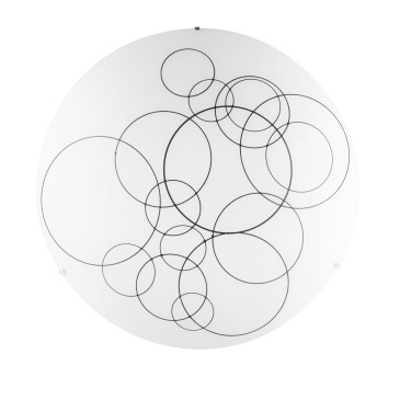 PLAFONIERA KARMA BIANCA/NERA 4XE27 50X50X13,5CM